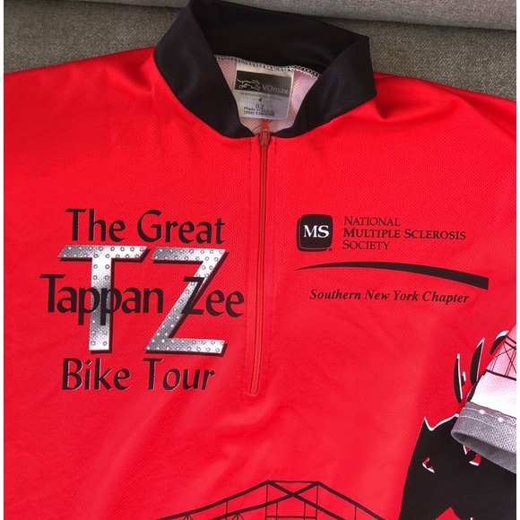 GREAT TAPPAN ZEE BRIDGE / MS TOUR 1/4 Zip Cycling Spinning Jersey - Picture 2 of 9